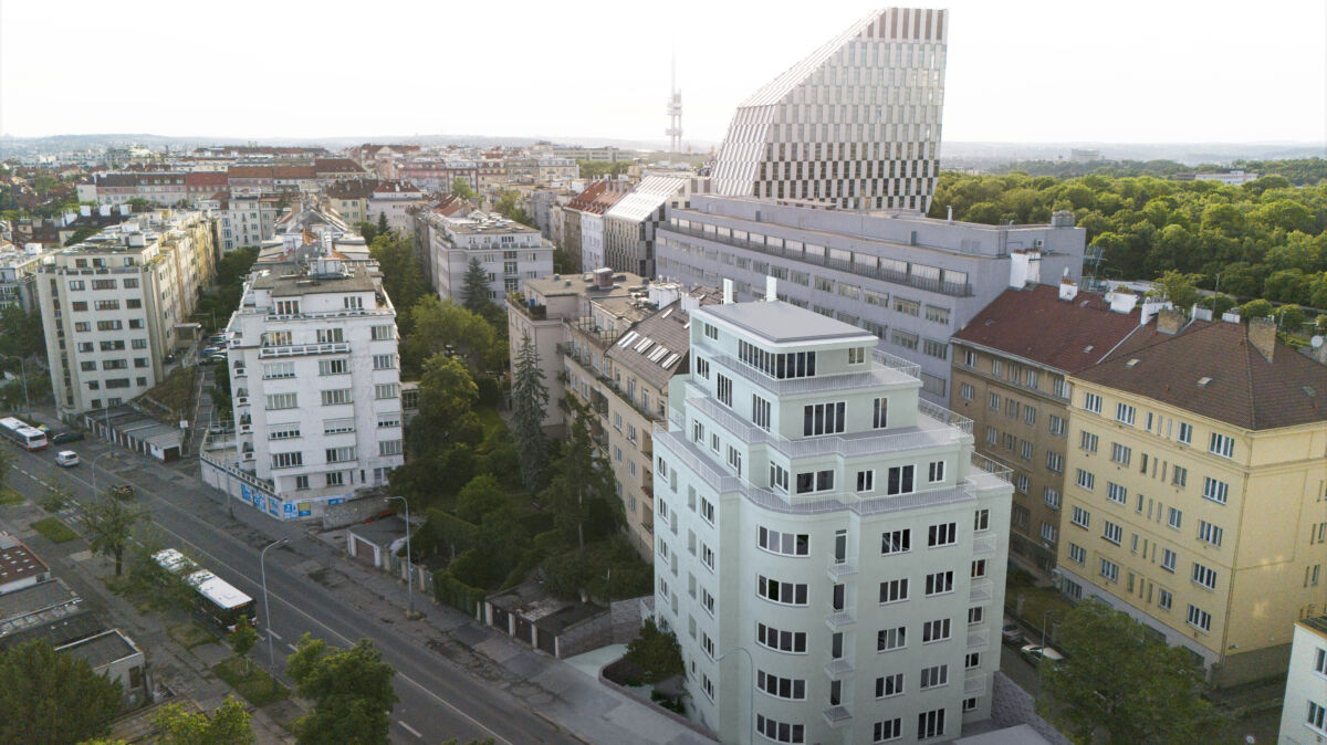 Vizualizace Apartmánů Soběslavská — druhý nadhled